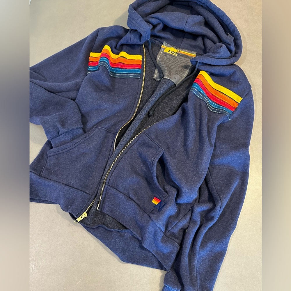 Aviator Nation 5 stripe hoodie S
